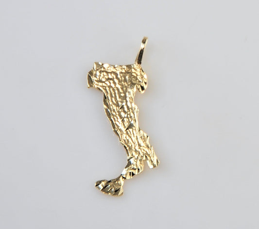 14K Gold Boot of Italy Charm Pendant