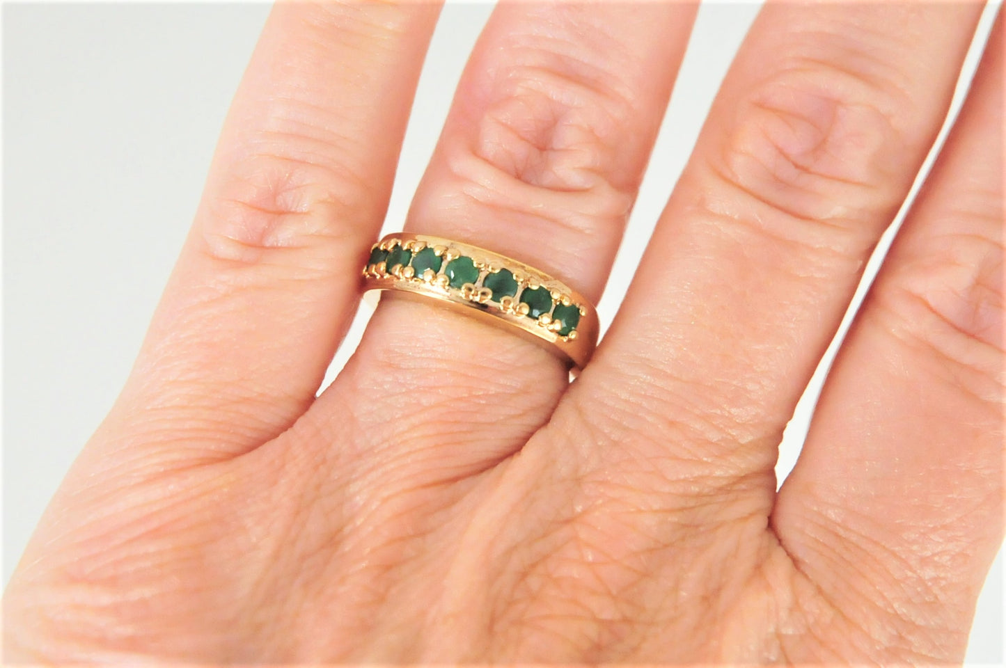 Ross Simons Gold Over Sterling Emerald Band Ring