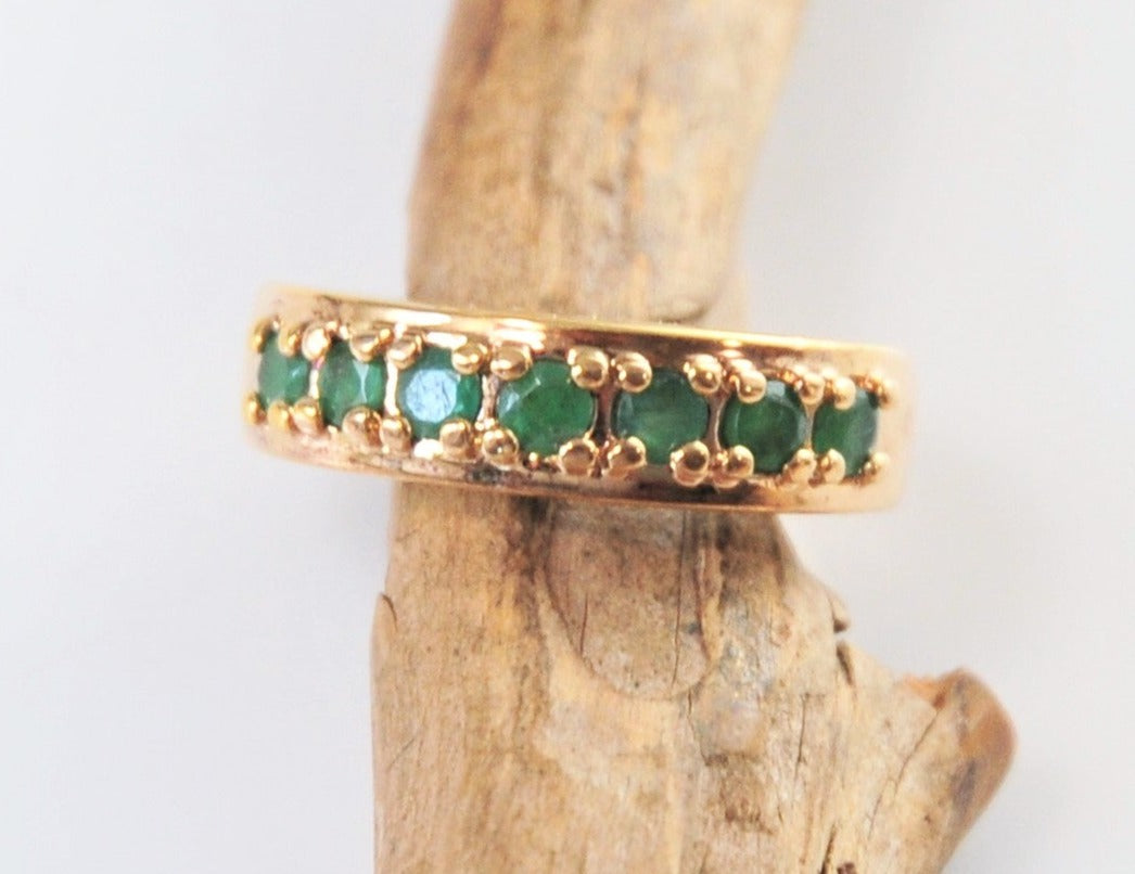 Ross Simons Gold Over Sterling Emerald Band Ring