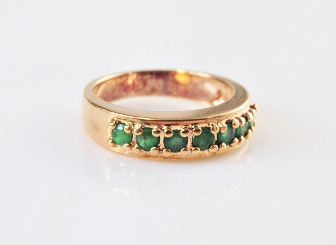 Ross Simons Gold Over Sterling Emerald Band Ring