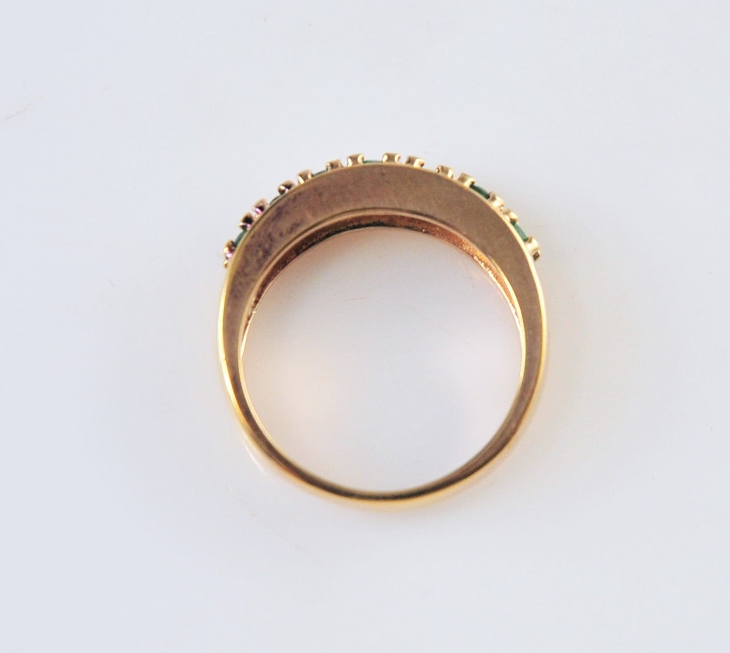 Ross Simons Gold Over Sterling Emerald Band Ring
