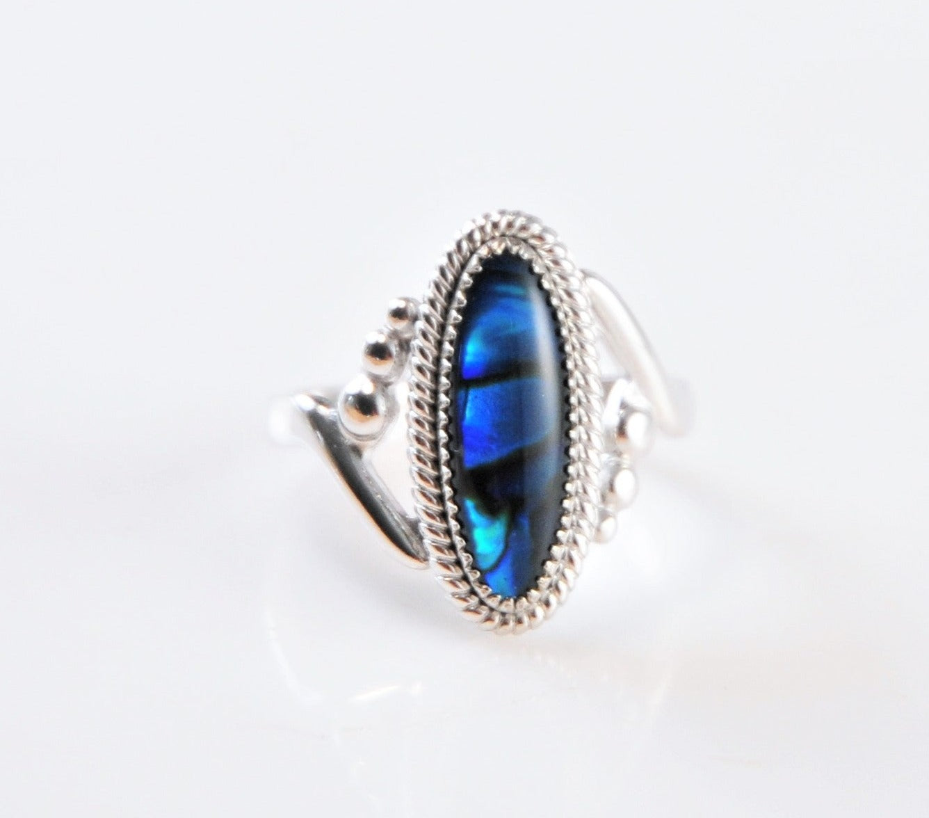 Wheeler Manufacturing Sterling Silver Southwestern Abalone Ring Size 9