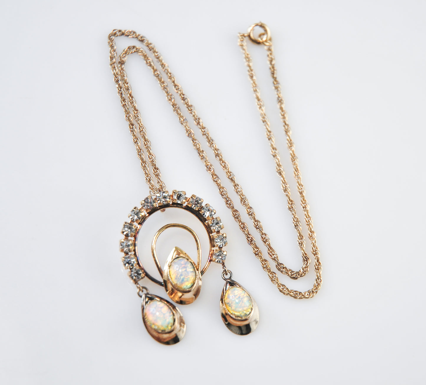 Mid-Century Bal-Ron Gold Filled Opalite Necklace