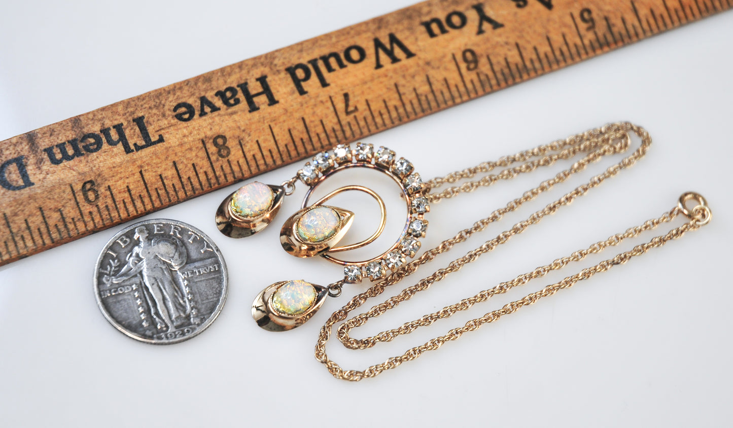 Mid-Century Bal-Ron Gold Filled Opalite Necklace