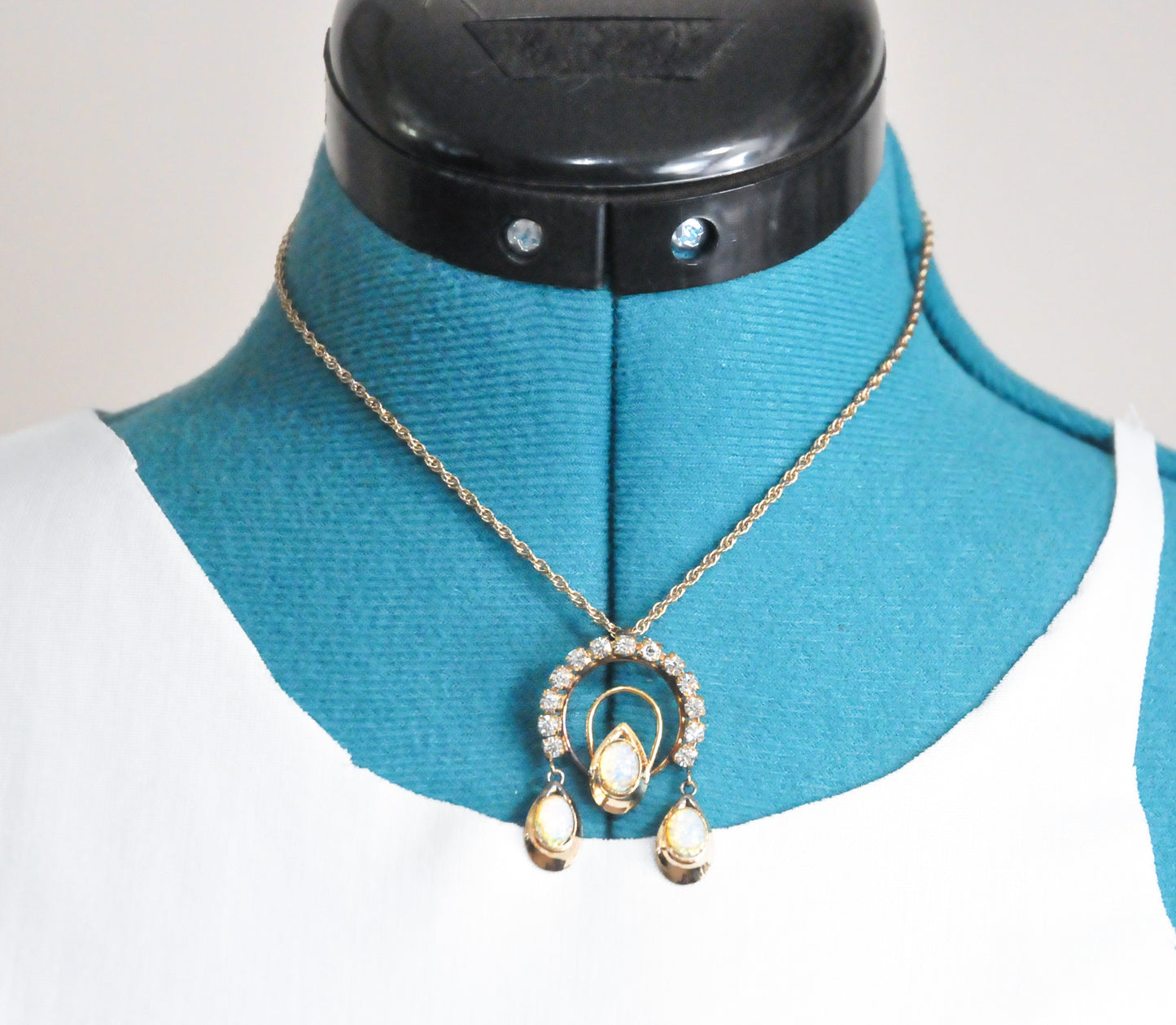 Mid-Century Bal-Ron Gold Filled Opalite Necklace