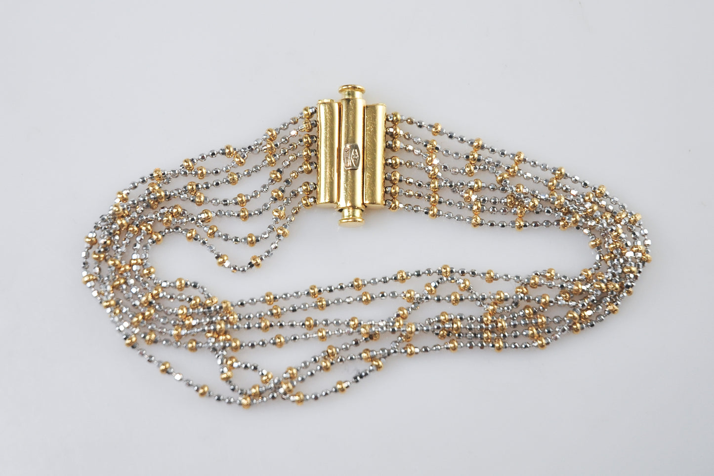 Vintage 18K Gold Two Tone Multi-Strand Bracelet
