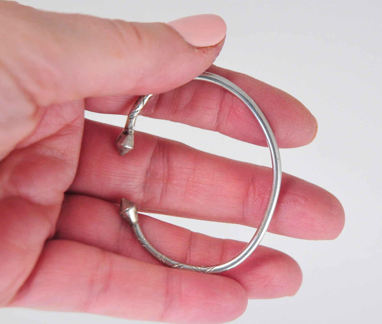 Vintage Sterling Silver Small Wrist Tribal Bracelet