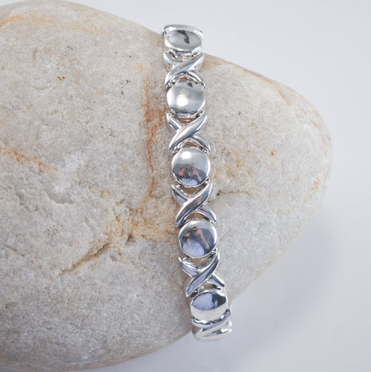 925 Italy Sterling Silver Hugs and Kisses Bracelet