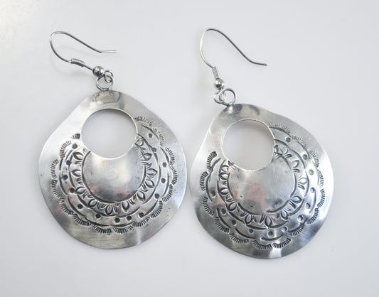 Large Navajo Sterling Silver Earrings