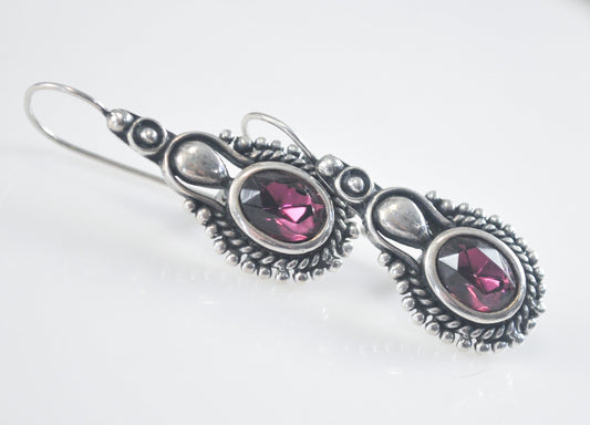 Exotic Sterling Silver Purple Stone Earrings