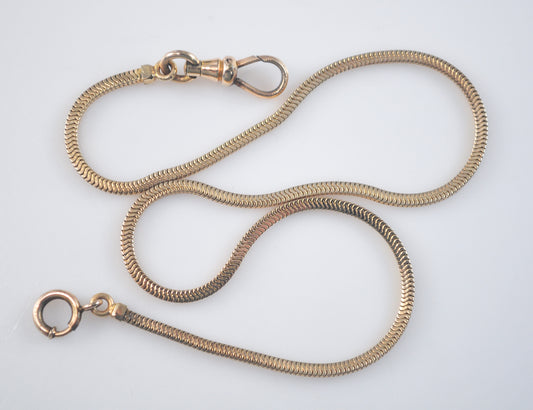 Antique Simmons Gold Filled Vest Chain, 13 1/4 Inches