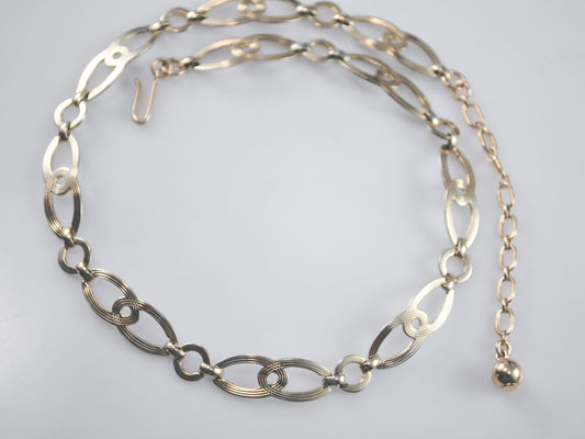 Vintage Symmetalic Sterling Silver Gold Filled Panel Choker Necklace