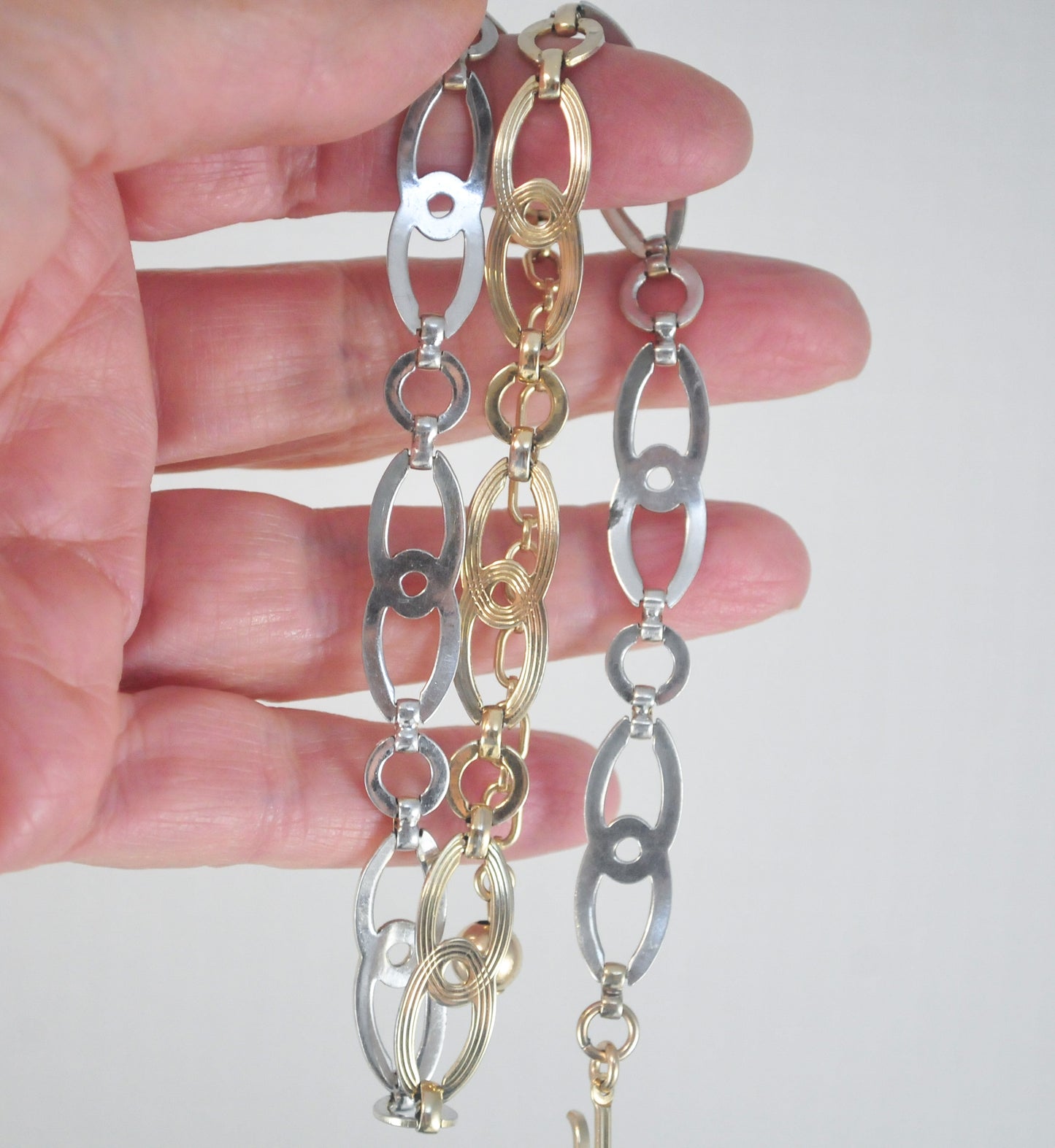 Vintage Symmetalic Sterling Silver Gold Filled Choker Necklace