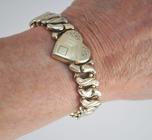 As is - Vintage Gold Filled Sweetheart Expansion Bracelet