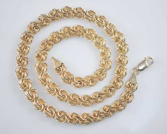 Designer Gold over Sterling Silver Knot Necklace