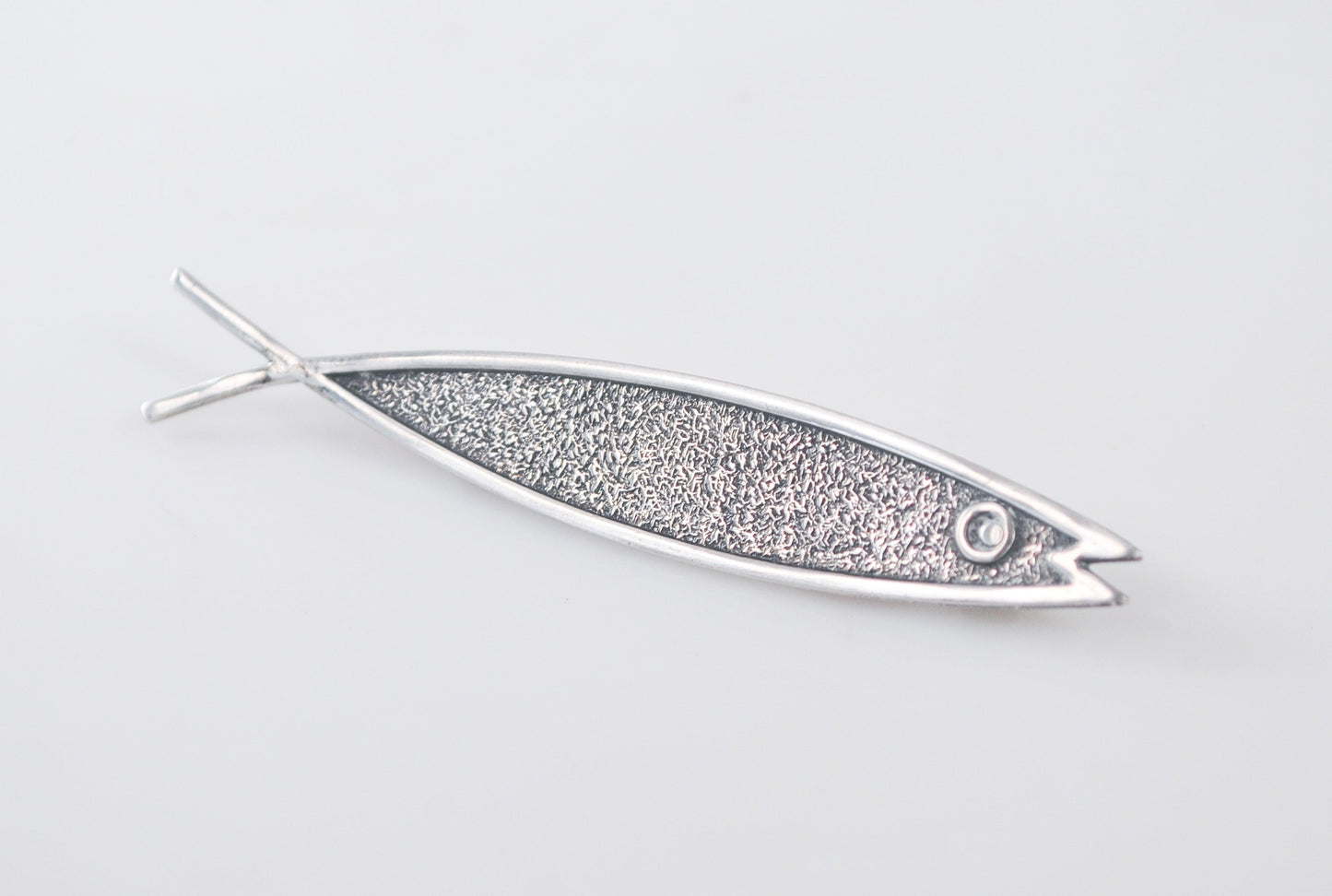 Vintage Beau Sterling Silver Ichthys Fish Brooch