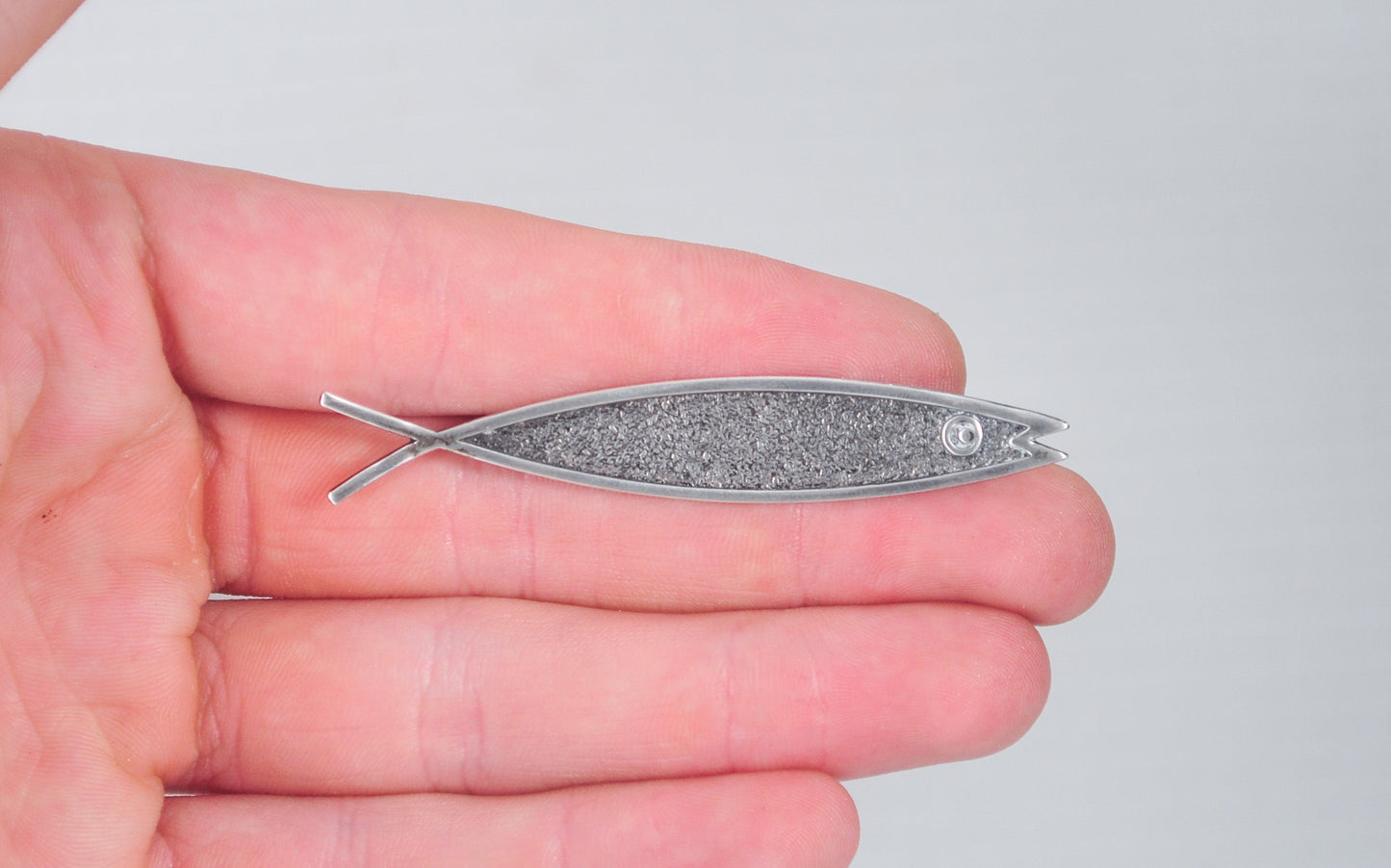 Vintage Beau Sterling Silver Ichthys Fish Brooch