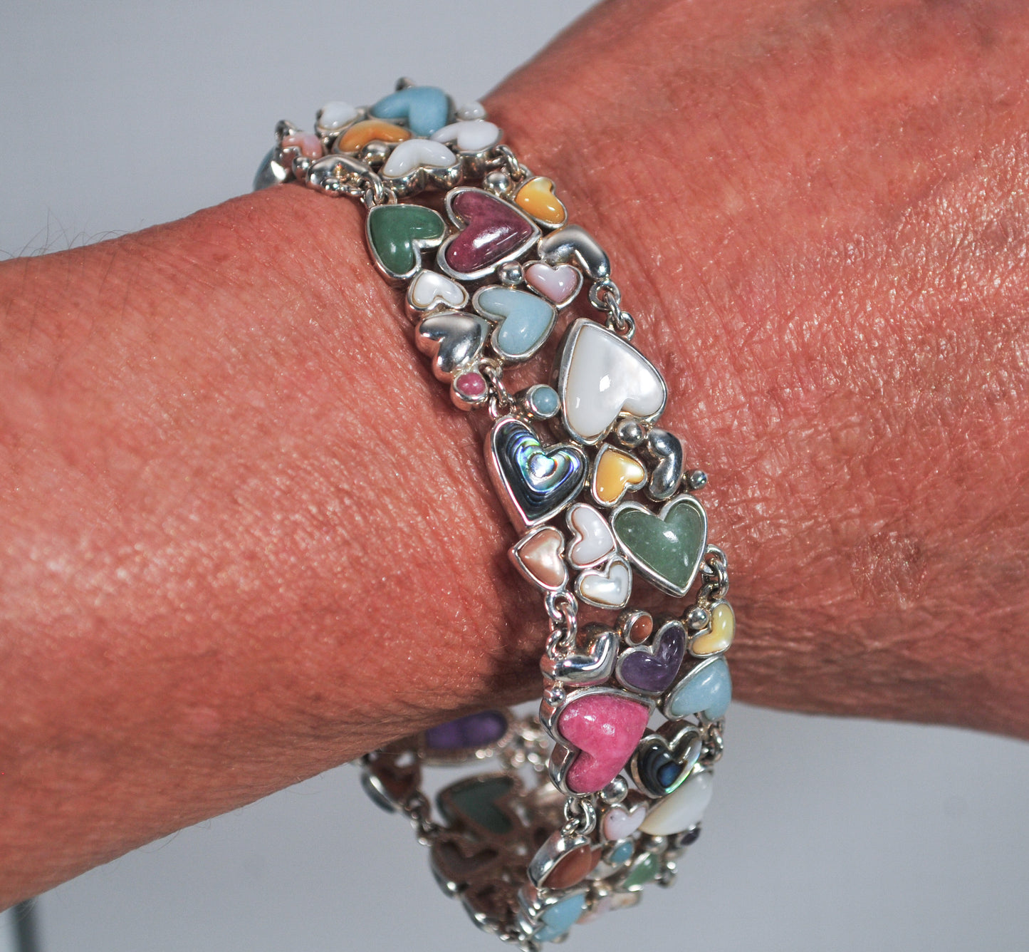Whitney Kelly Sterling Silver Gemstone Heart Bracelet