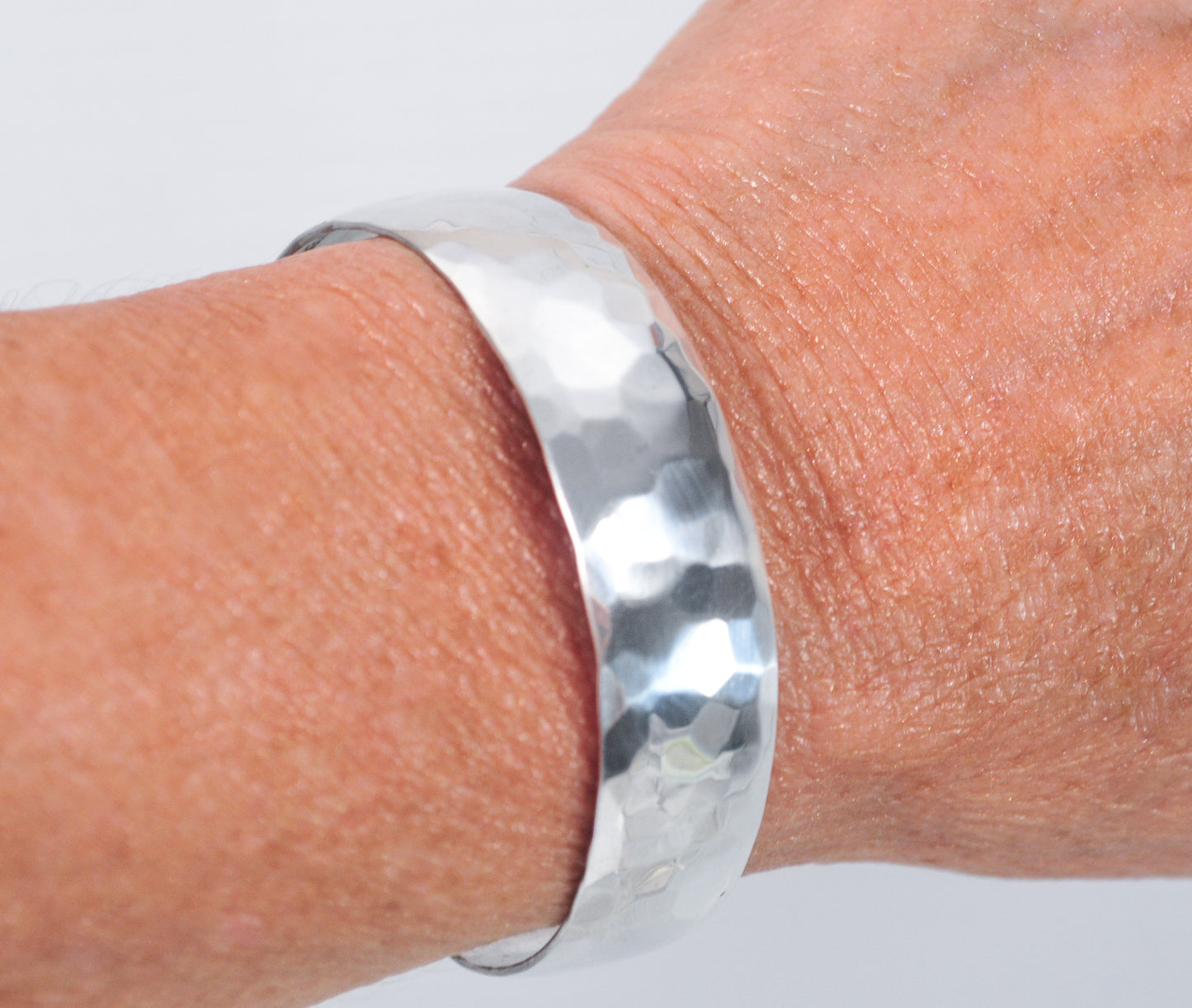 Sterling Silver Handwrought Hammered Cuff Bracelet