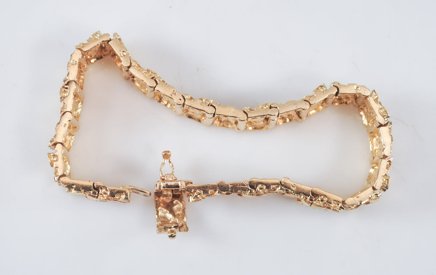 HEAVY 14K Gold Nugget Bracelet