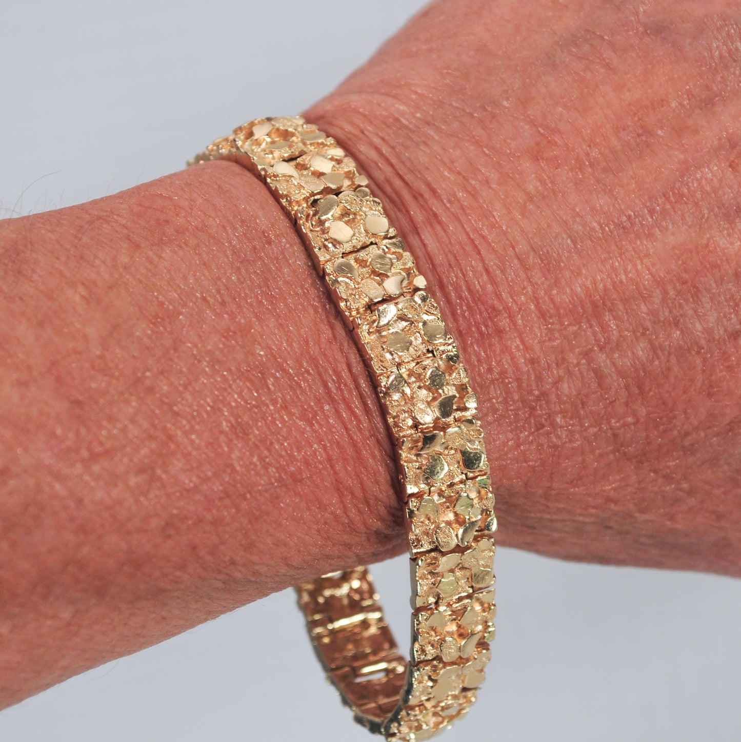 HEAVY 14K Gold Nugget Bracelet