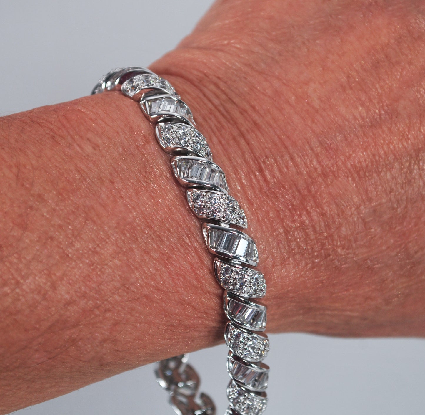 Fancy Ross Simons 925 Sterling Silver CZ Tennis Bracelet