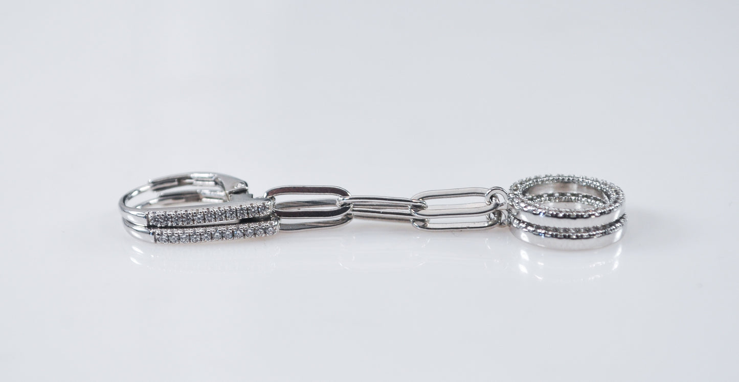 Signed Sterling Silver 925 CZ Earrings