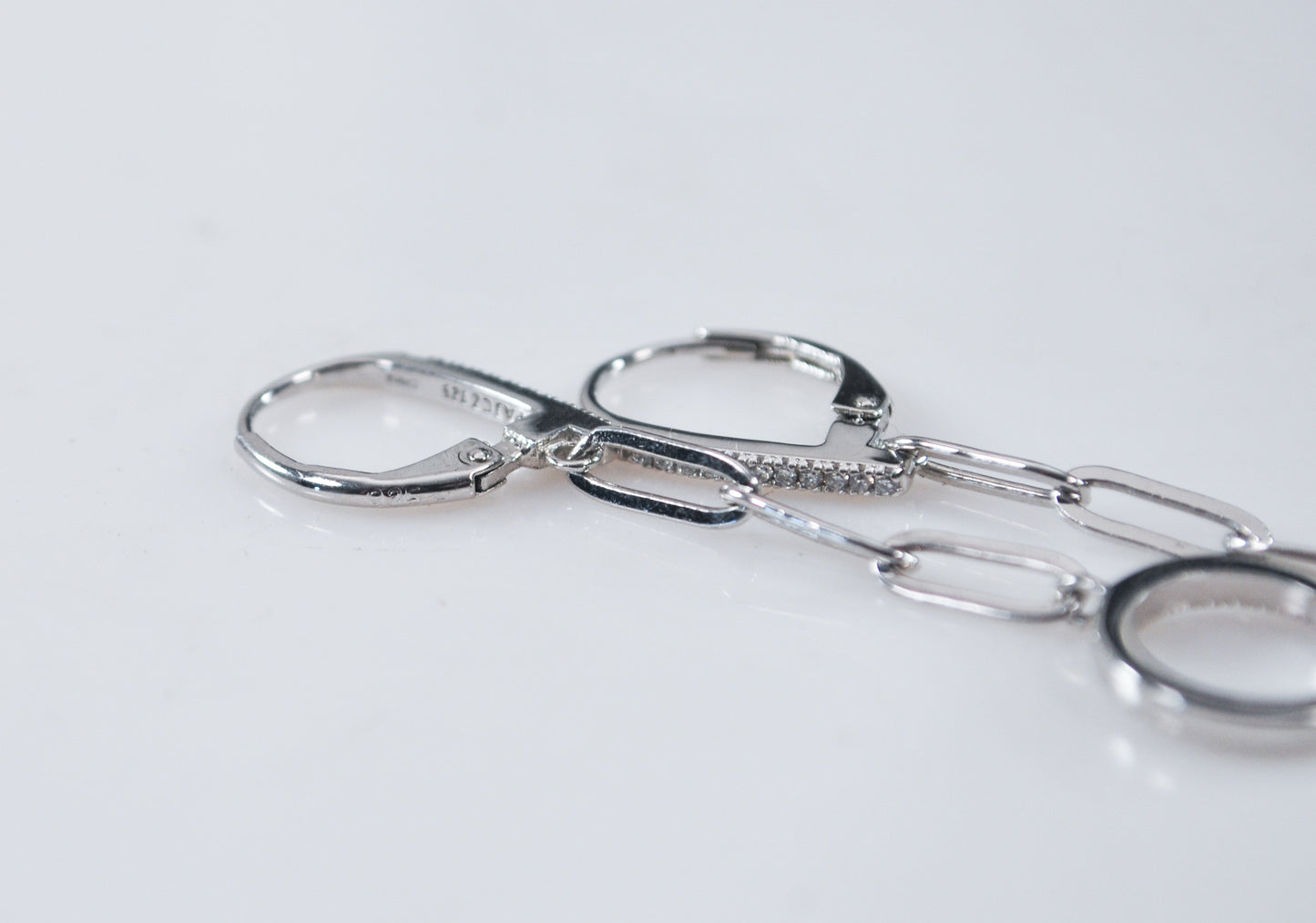 Signed Sterling Silver 925 CZ Earrings