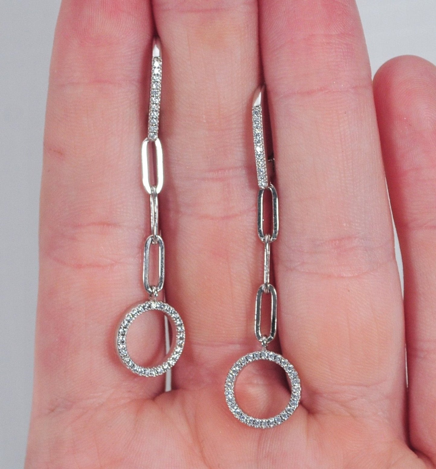 Signed Sterling Silver 925 CZ Earrings