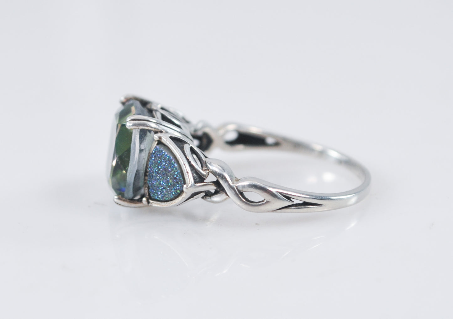 Mystic Topaz Druzy Sterling Silver Ring