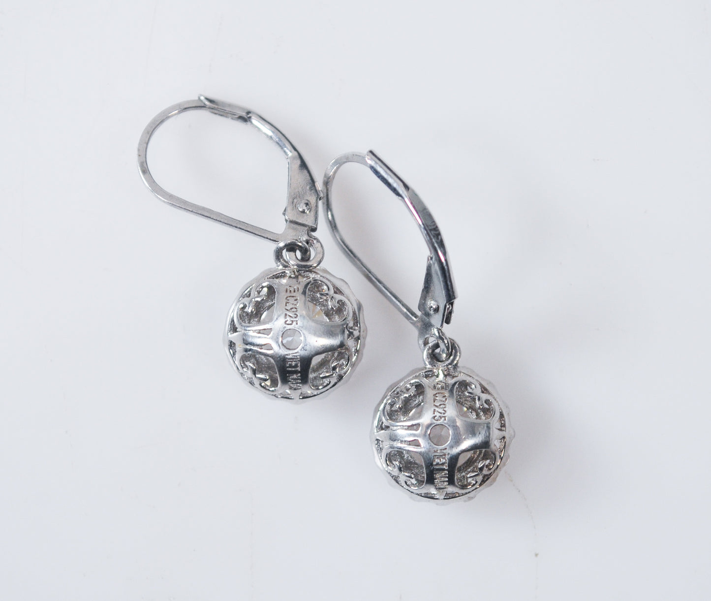 Sterling Silver 925 CZ Halo Earrings