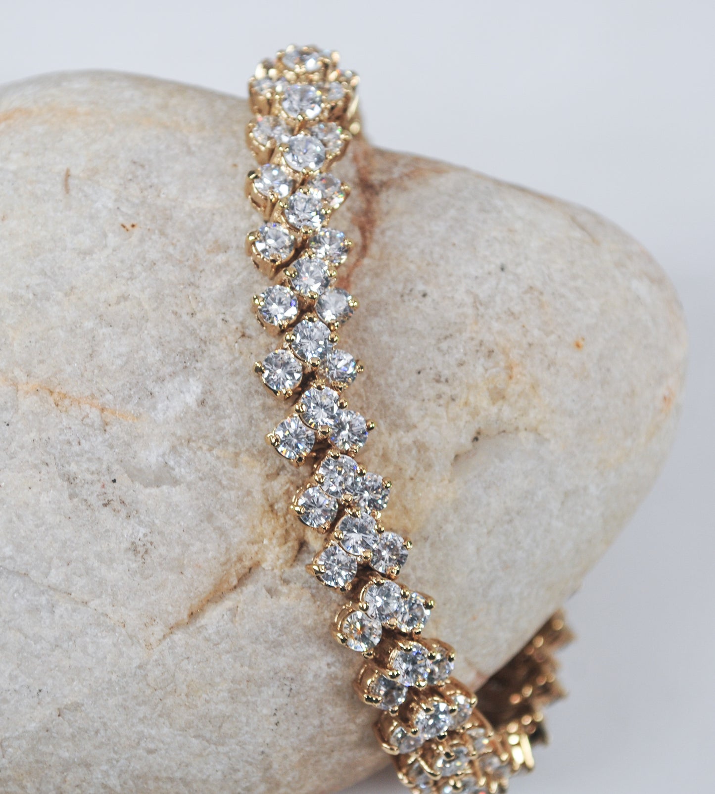Heavy Gold over Sterling Silver 925 CZ Tennis Bracelet