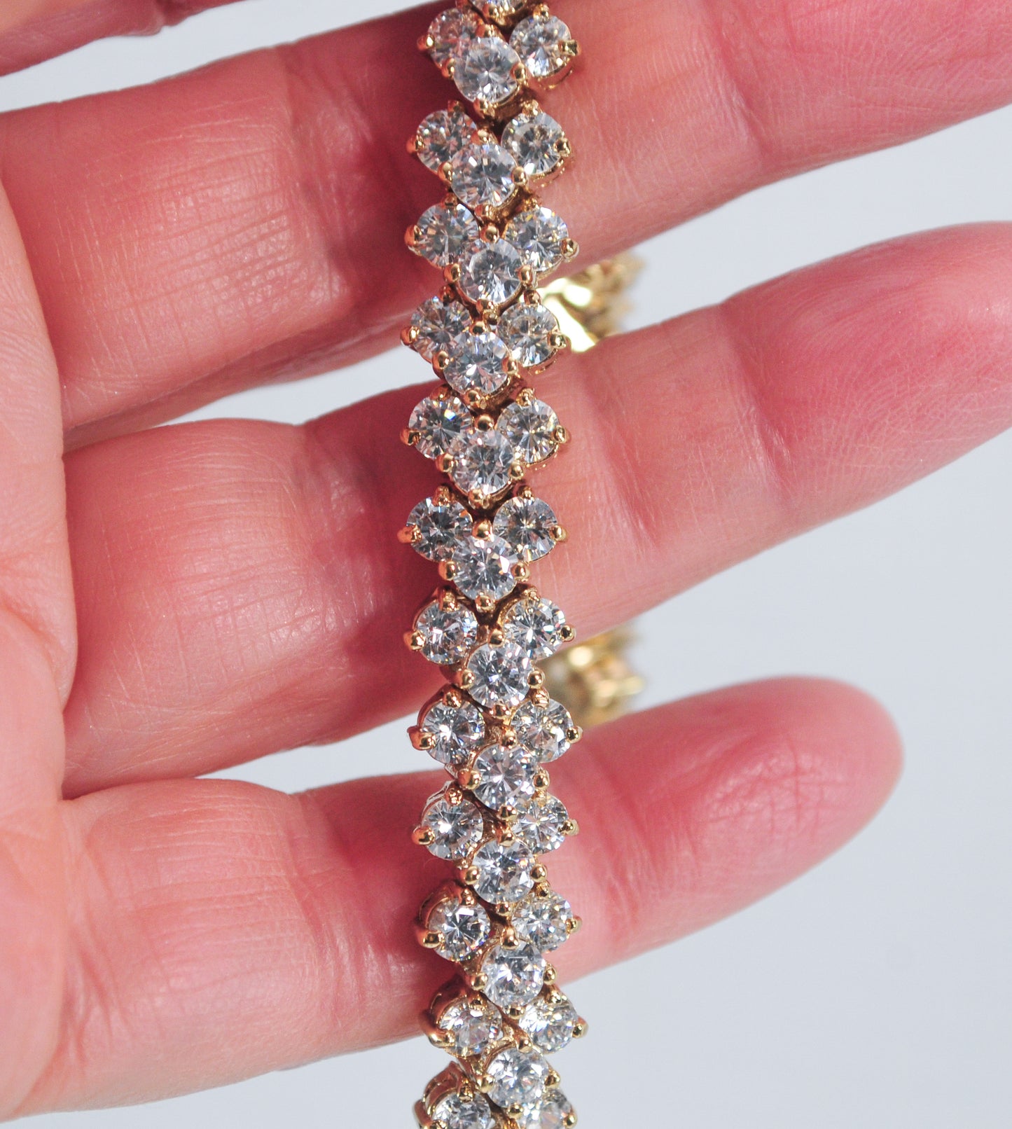 Heavy Gold over Sterling Silver 925 CZ Tennis Bracelet
