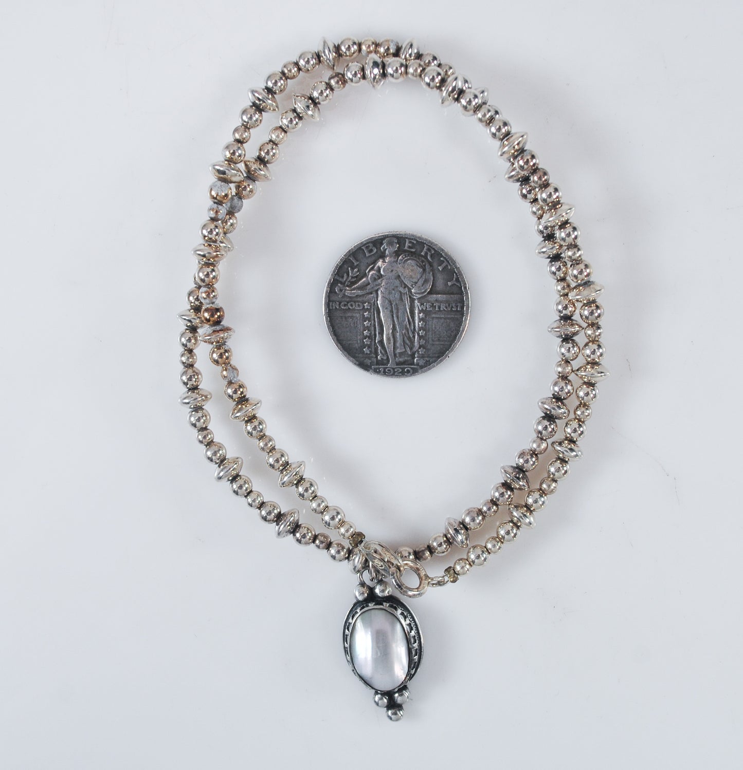 Carolyn Pollack Mother of Pearl Beaded Necklace