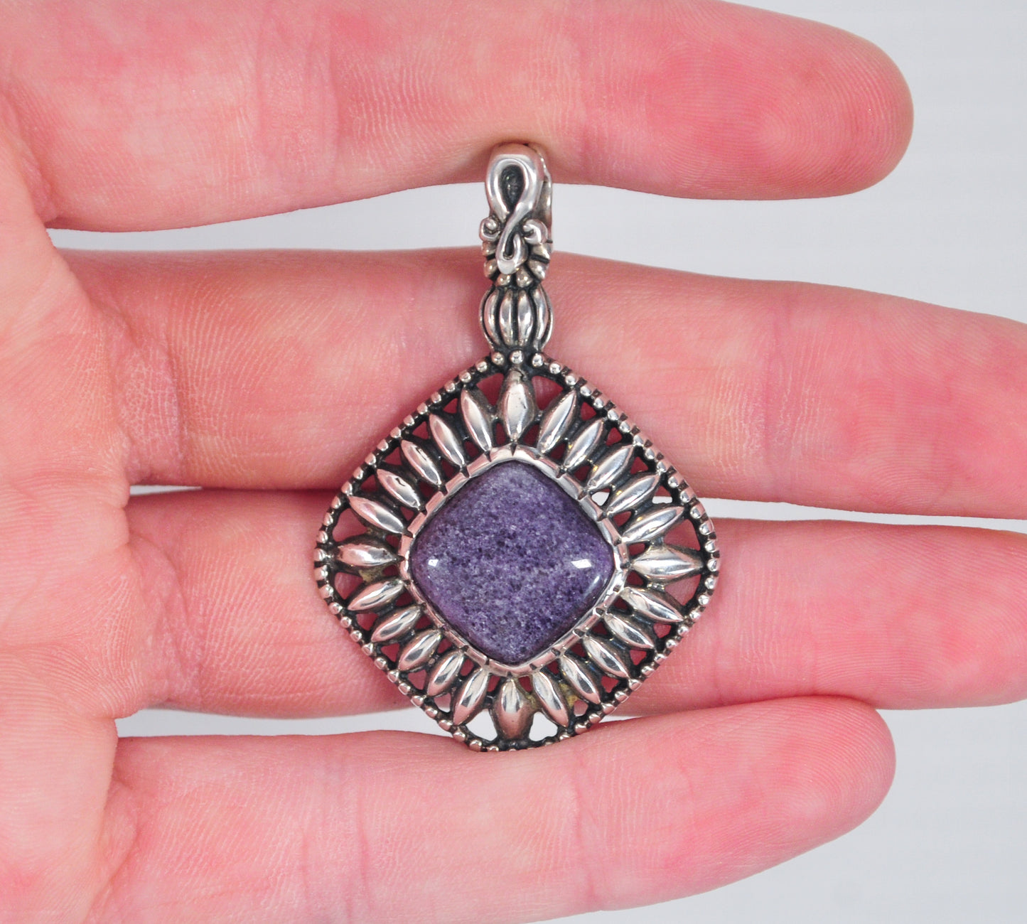 Carolyn Pollack Sterling Silver Sugilite Enhancer Pendant