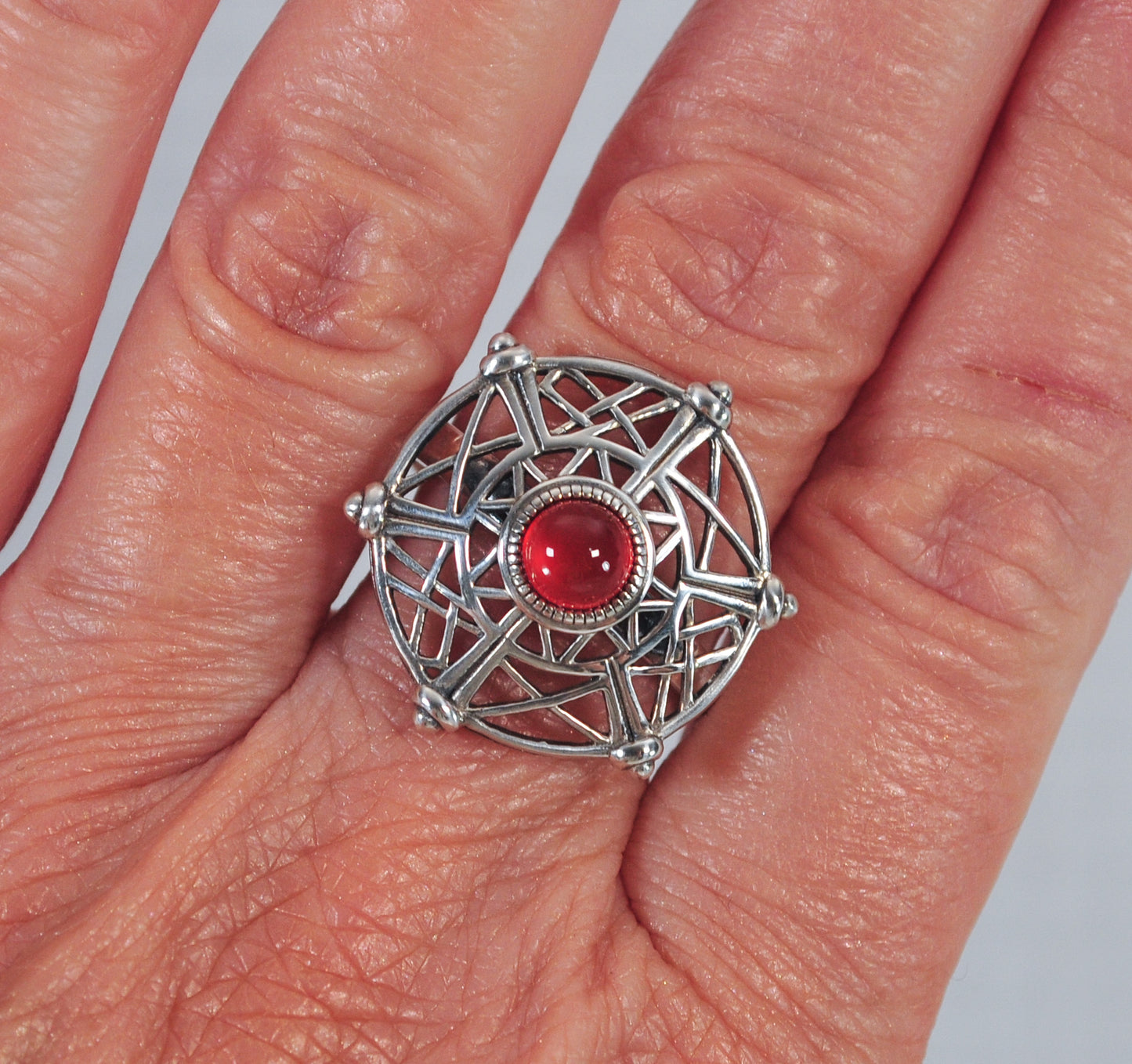 Vintage Sterling Silver Ireland Carnelian Ring