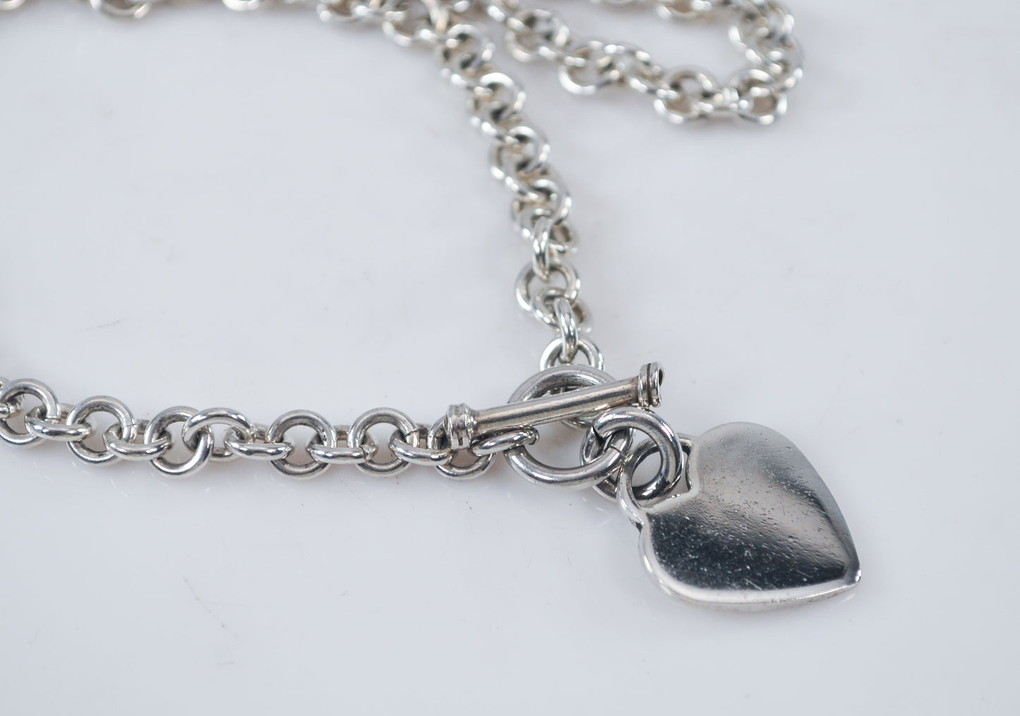Sterling Silver Heart Tag Choker Necklace