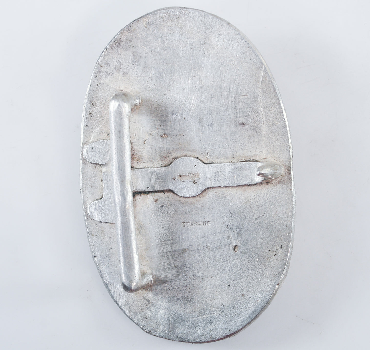 HEAVY Solid Sterling Silver Figural Belt Buckle