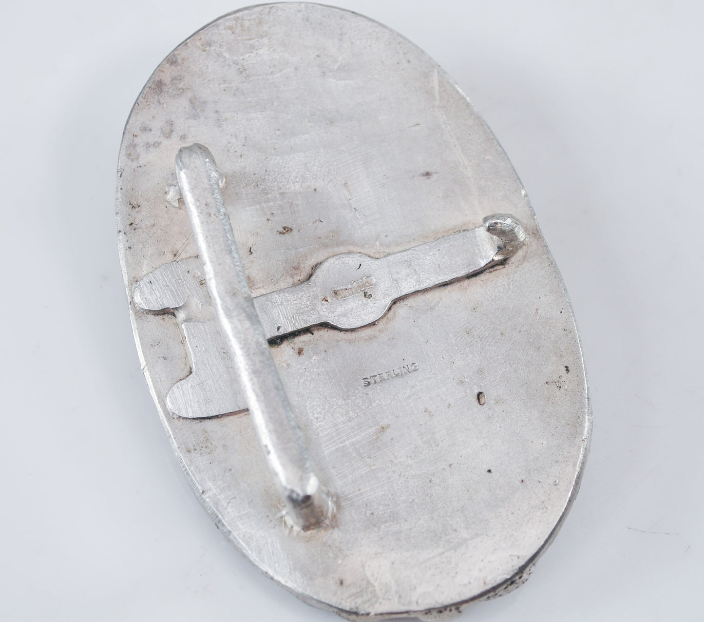 HEAVY Solid Sterling Silver Figural Belt Buckle