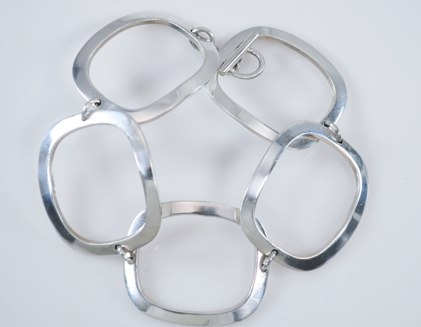 Modernist Sterling Silver Statement Bubble Bracelet