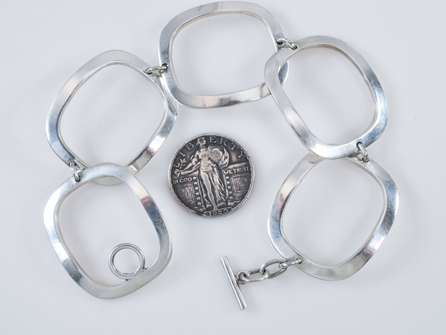 Modernist Sterling Silver Statement Bubble Bracelet