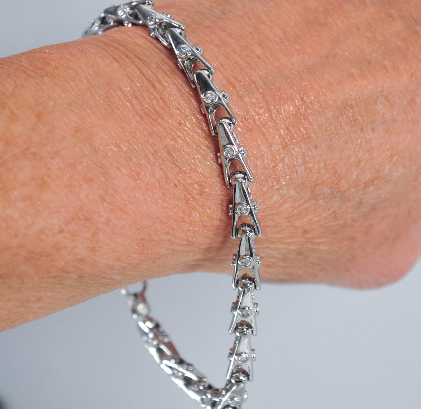 Unisex Sterling Silver CZ Bracelet