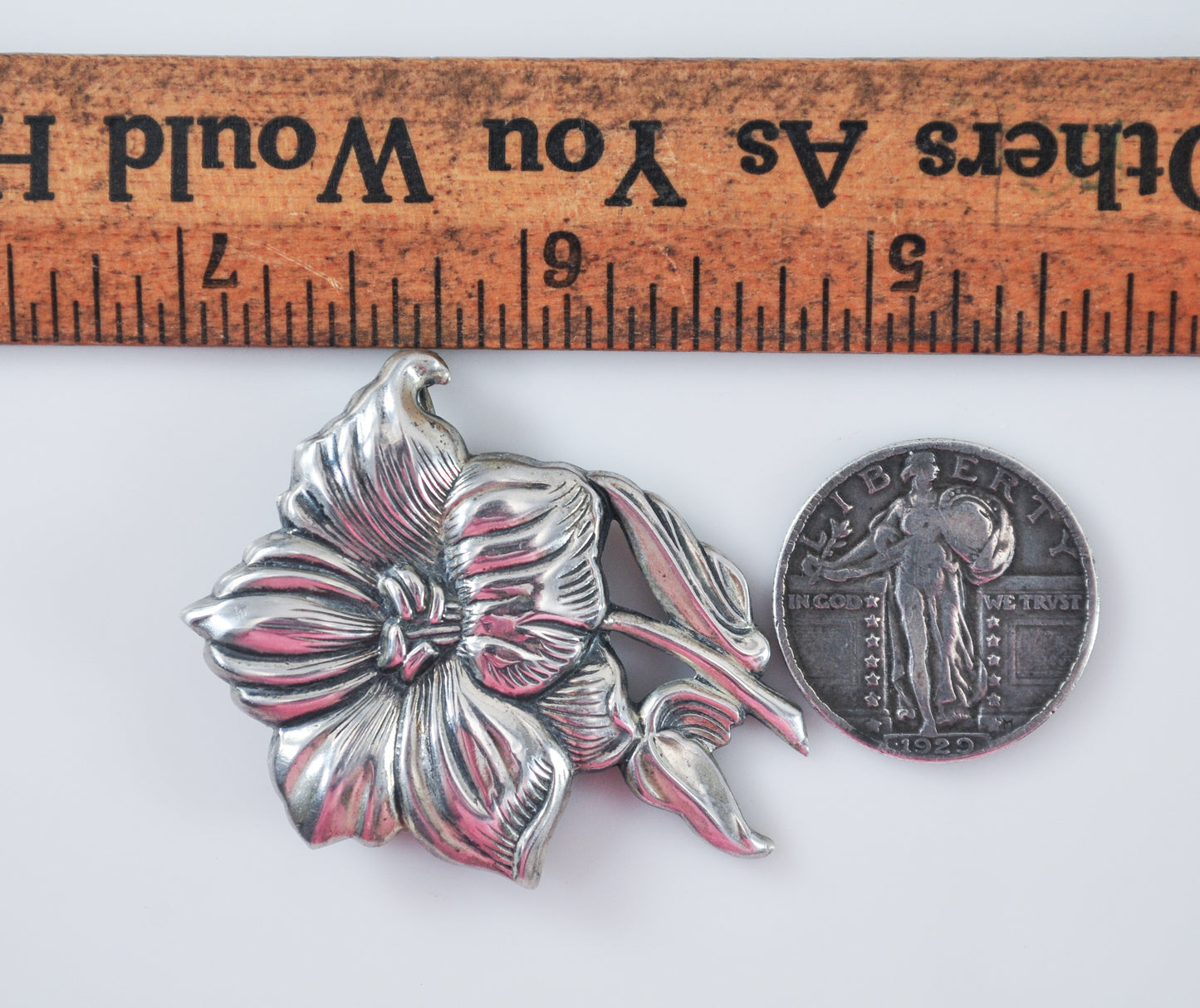 Vintage JewelArt Sterling Silver Flower Brooch