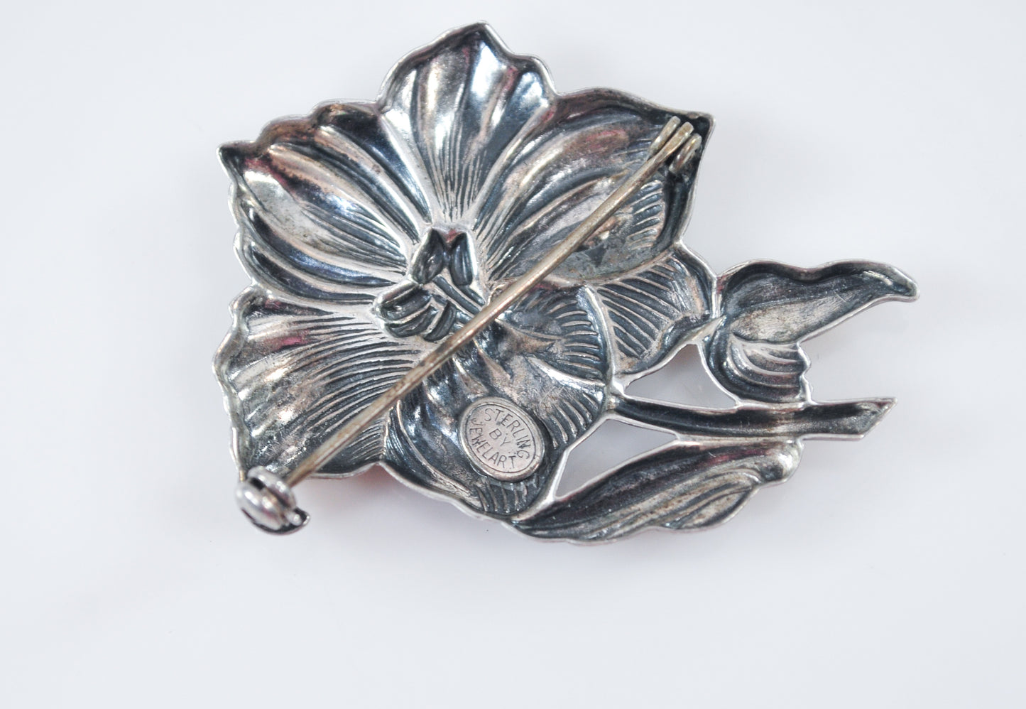 Vintage JewelArt Sterling Silver Flower Brooch