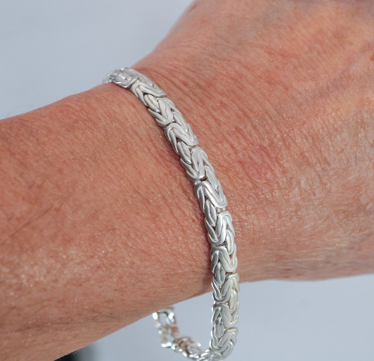 Reversible Sterling Silver Byzantine Bracelet