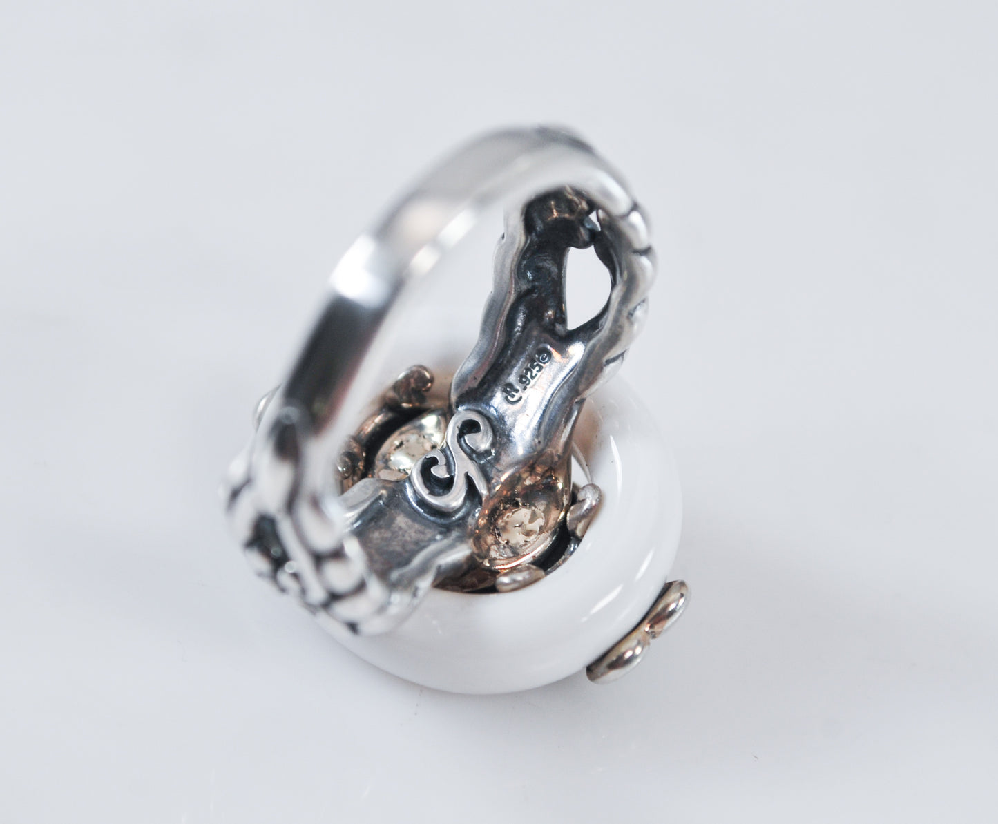 NOT AVAILABLE - Reserved for M - Carolyn Pollack White Agate Amethyst 925 Ring