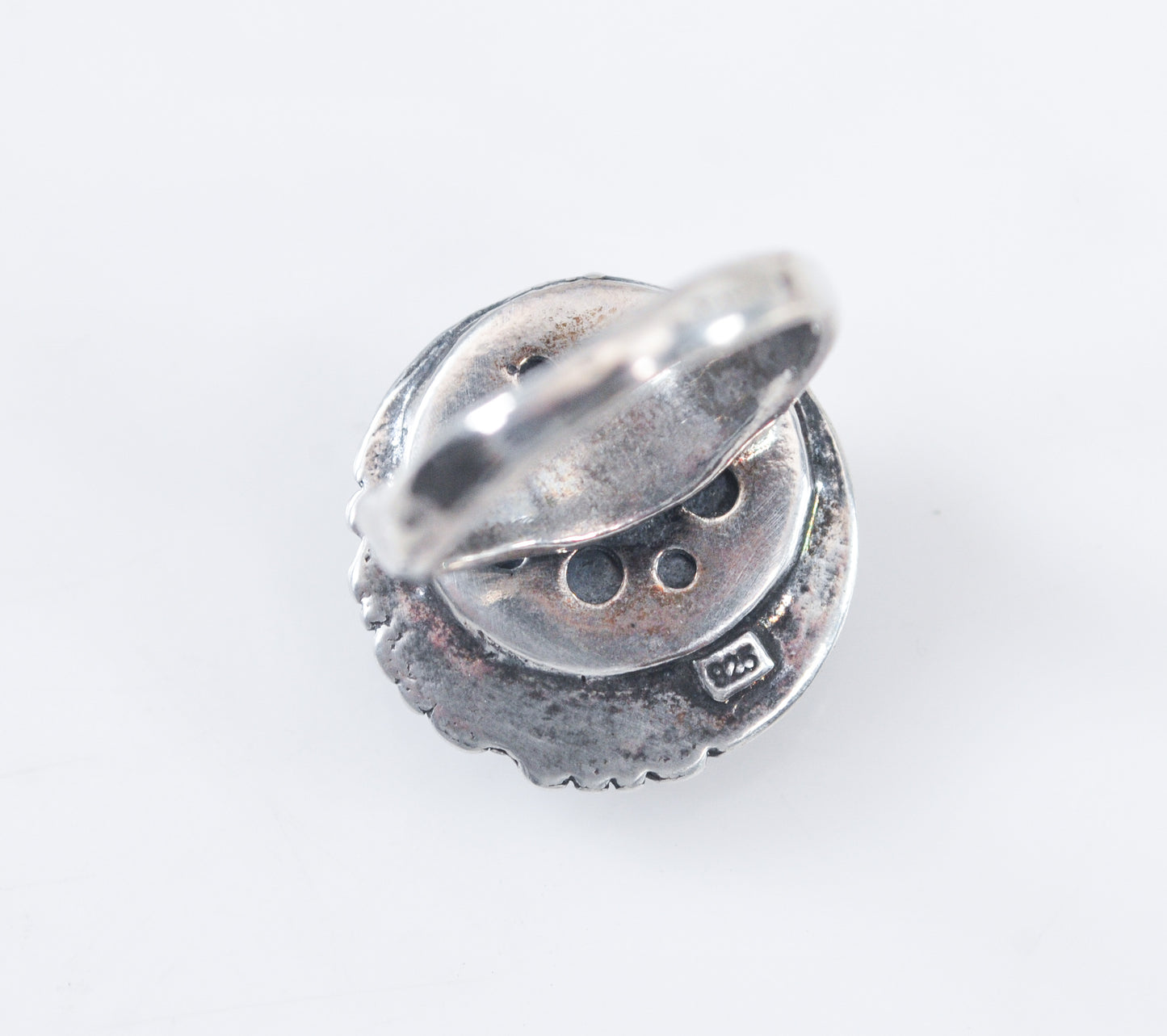 Shablool Didae Sterling Silver Malachite Floral Spinner Ring