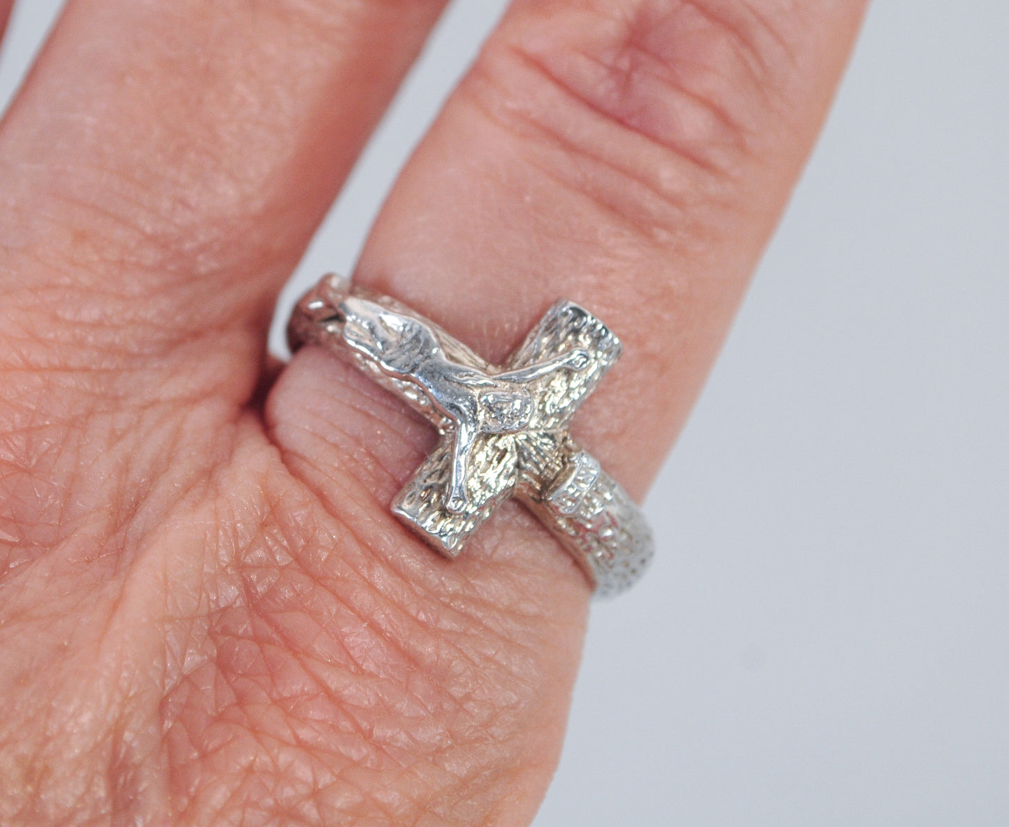 Sterling Silver Crucifix Ring
