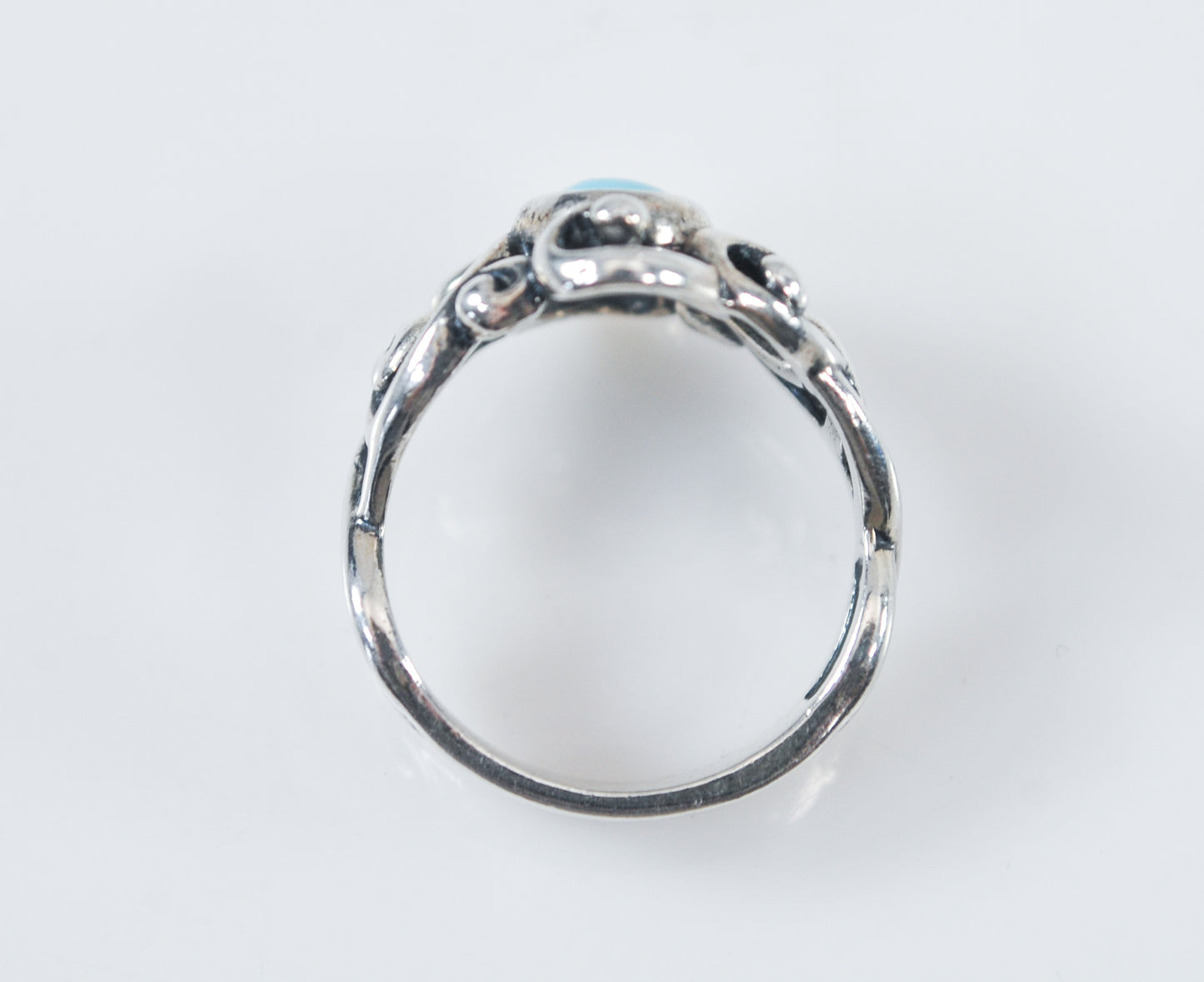 Carolyn Pollack Scrolled Sterling Silver Turquoise Ring