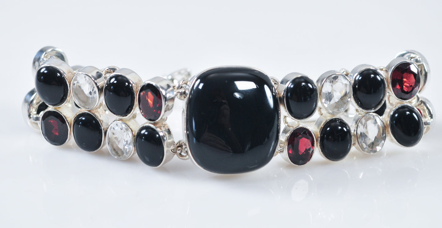 Statement Sterling Silver Gemstone Bracelet